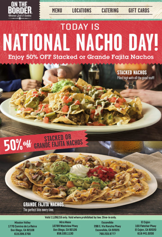 Celebrate National Nacho Day On The Border San Diego