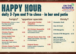 San Diego's Mexican Restaurant On The Border Happy Hour Menu