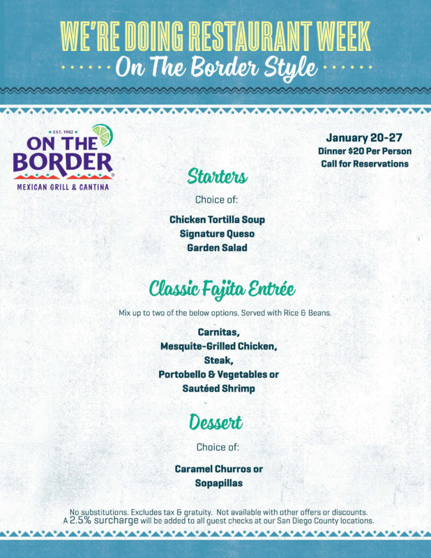 Restaurant Week On The Border San Diego